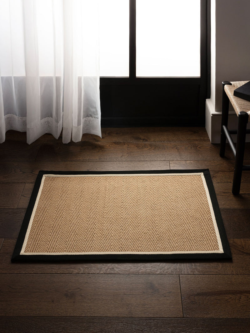 Asiatic Rugs charcoal cream bordo herringbone doormat (British brand)
