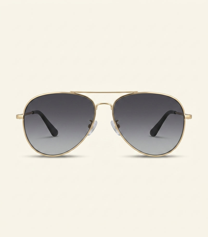 Gucci tinted aviator sunglasses with gold-tone frame, UK version