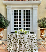 Harrods French Linen Ivy Print Round Tablecloth 260cm Diameter- Buy online at McGrocer