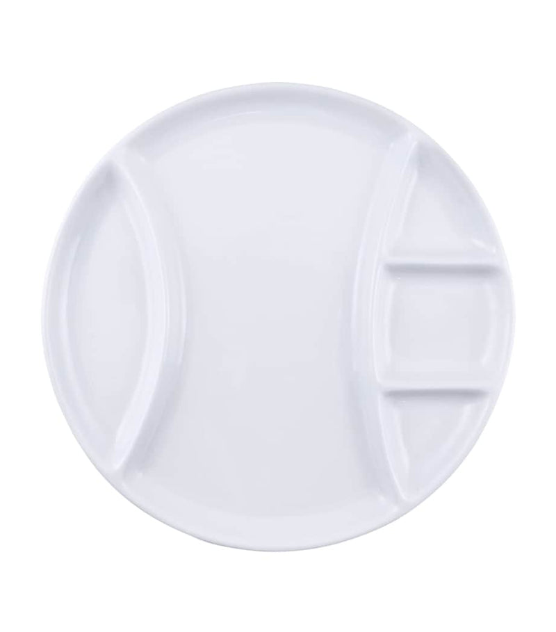 SWISSMAR ceramic fondue plates set of 4 with divided sections 26cm (British brand)
