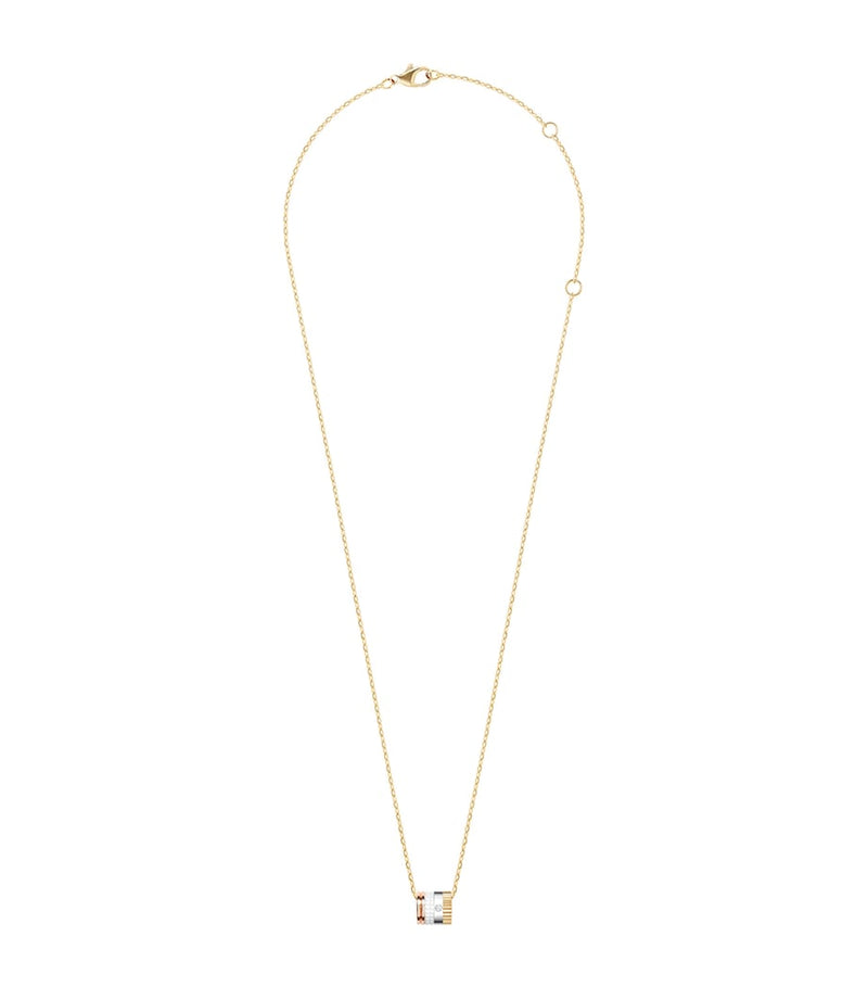 Boucheron Mini Mixed Gold Quatre white ring pendant (British brand)