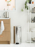 Brabantia Brilliant Steel NewIcon 30L pedal bin - British product