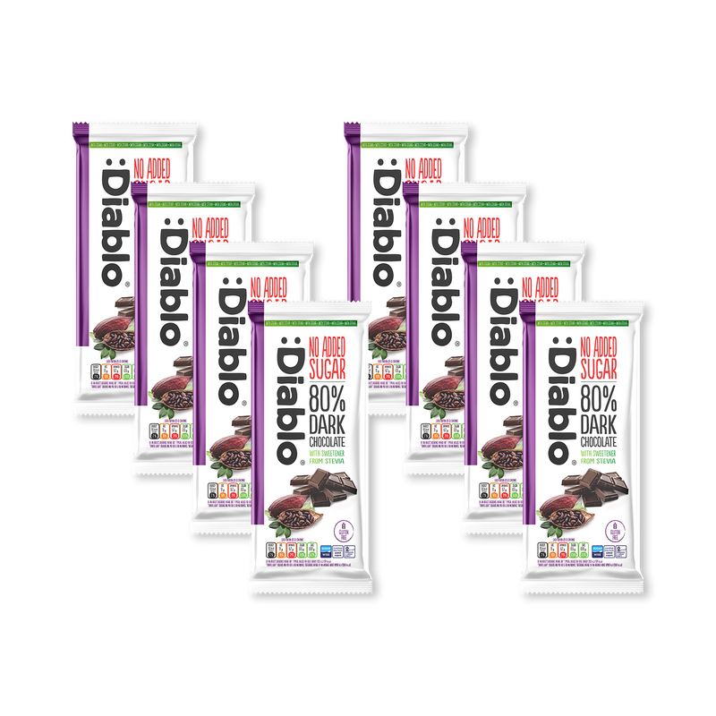 Diablo 80% dark chocolate 75g pack of 8, imported from the UK
