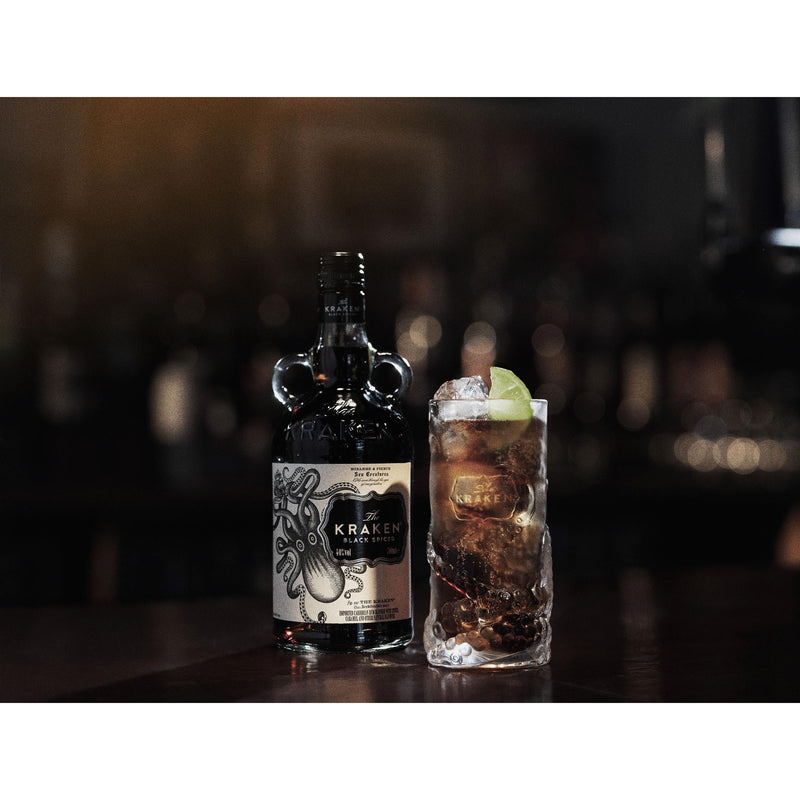 The Kraken Black Spiced Rum 70cl glass bottle (British brand)