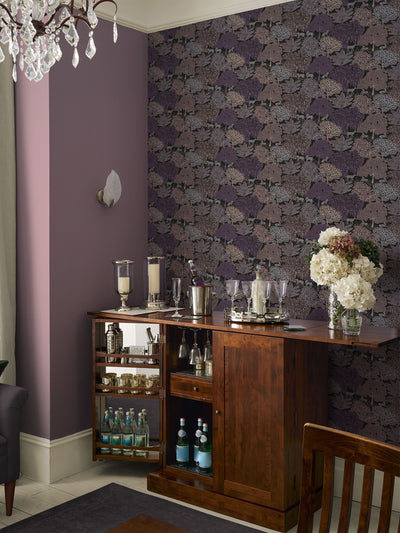 Next Laura Ashley Violet Grey Garwood Grove Wallpaper Sample A4- Buy online at McGrocer