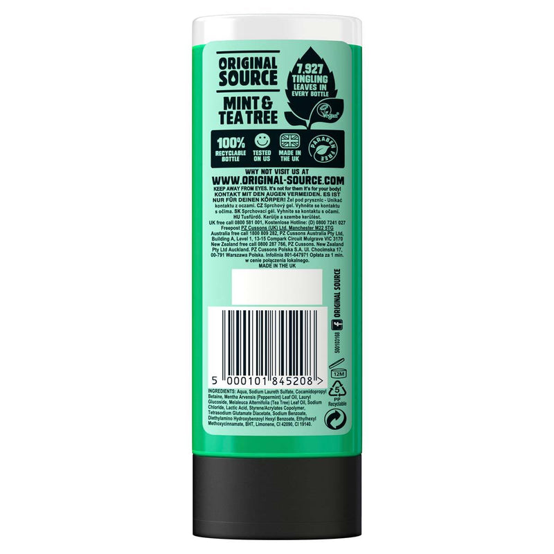 Original Source Mint and Tea Tree Shower Gel 6x250ml (British brand)