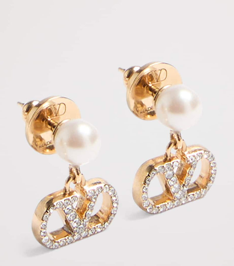 Valentino Garavani crystal Vlogo signature earrings (British brand)