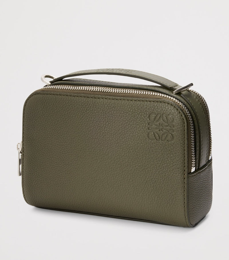 Loewe leather camera bag with two compartments and strap - British product