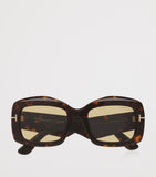 TOM FORD Venetia oversized acetate sunglasses with gold T detail, imported from the UK