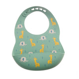 Ziggle Silicone Bib Green Elephant & Giraffe One Size (British brand)
