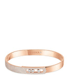 Messika pink gold diamond pavé bangle 1.18ct - British product