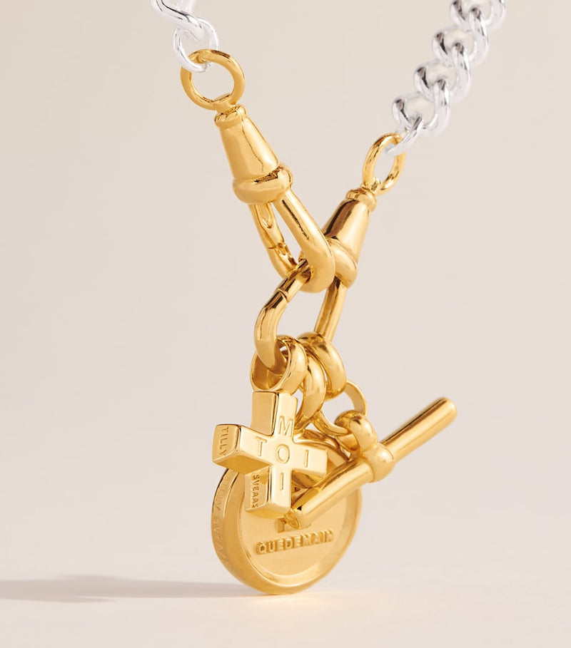 Tilly Sveaas gold-plated Moi + Toi cluster necklace - British product