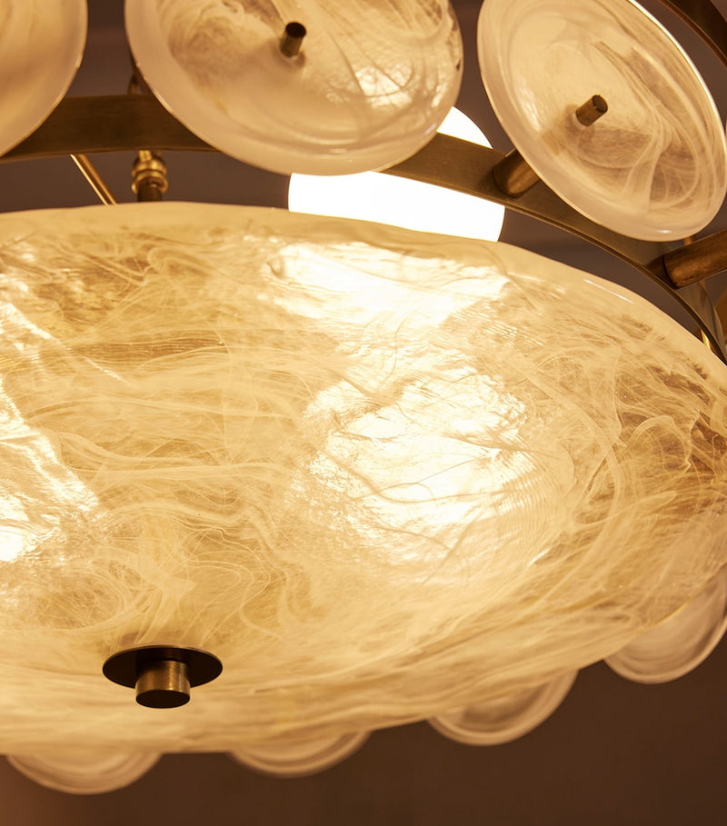 Soho Home Lorenzo chandelier pressed glass antique brass (British brand)