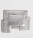 Comme Des Garçons Wallet small leather pouch silver, UK version
