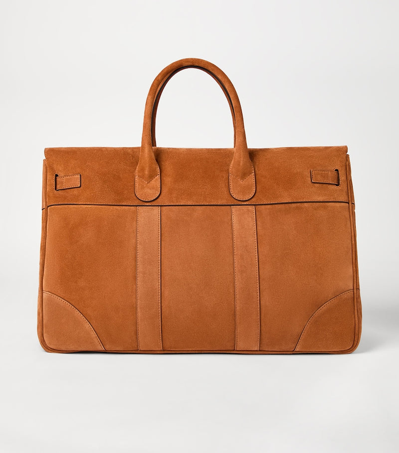 Brunello Cucinelli suede country holdall with twin handles - British product