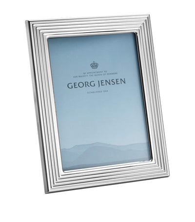 Harrods Stainless Steel Photo Frame with Art Deco Grooves and Magnetic Closure, 13cm x 18cm- Buy online at McGrocer