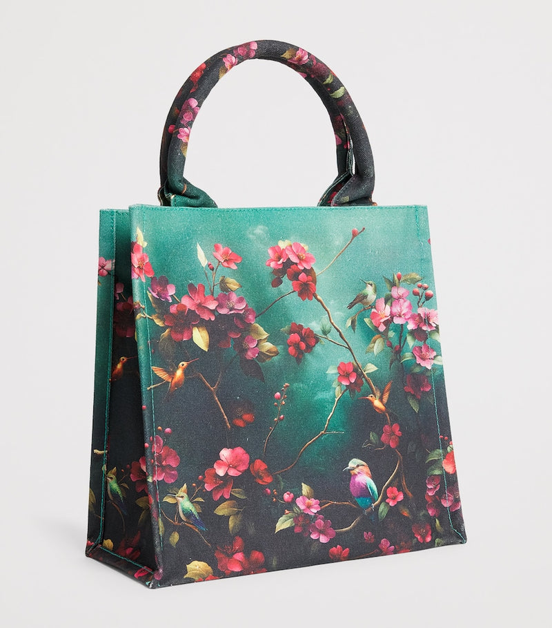 Harrods Small Exotics tote bag tropical Colombian design cotton - British product