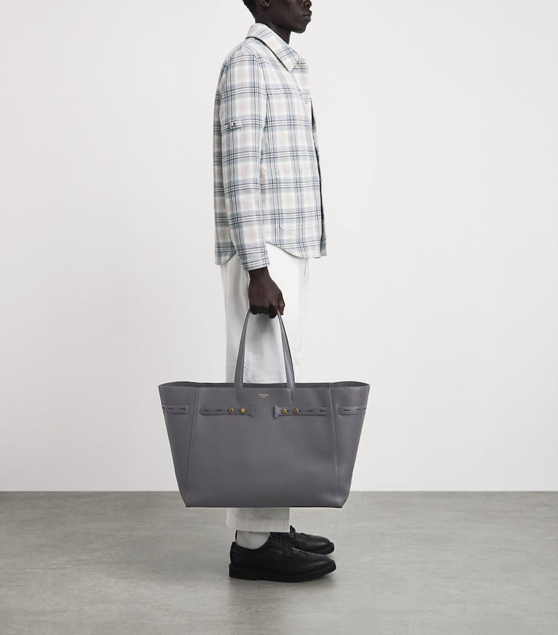 Thom Browne leather Cabas tote bag - British product