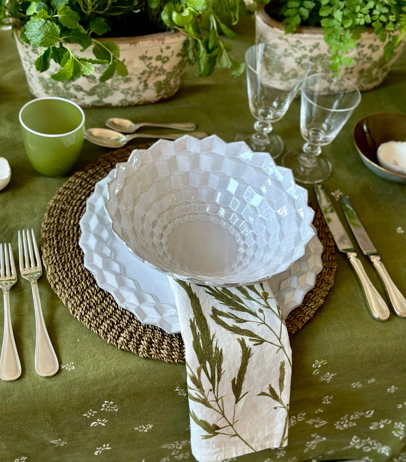 Summerill & Bishop Tisane Herb Garden linen napkins set of 6 50cm x 50cm (British brand)