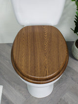 Next Showerdrape Brown Norfolk Soft Close Wooden Toilet Seat- Buy online at McGrocer