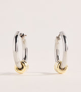 Harrods Spinelli Kilcollin Ara Core Hoop Earrings in Sterling Silver and Yellow Gold - 1.3cm- Buy online at McGrocer