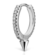 Harrods Maria Tash White Gold Single Short Spike Diamond Eternity Hoop Earring 9.5mm- Buy online at McGrocer
