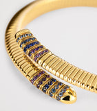 Emily P. Wheeler yellow gold sapphire Tubogas bracelet, imported from the UK