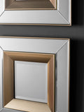 Gallery Home set of 4 glass phantom square bevelled mirrors (British brand)