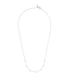 Persée white gold 7-stone diamond necklace 43cm, imported from the UK