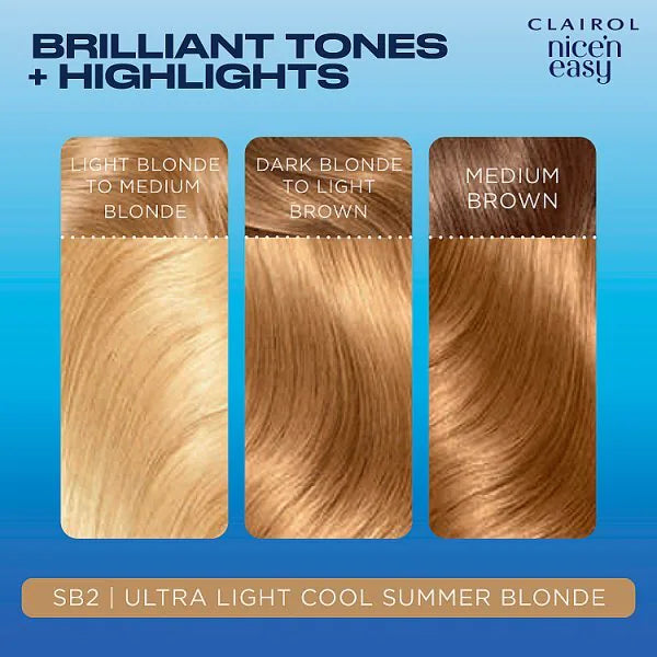 Clairol Nice'N Easy hair dye SB2 Light Summer Blonde - British product