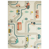 Habitat kids transport print natural flatweave rug 120x170cm, UK version