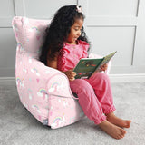 rucomfy kids unicorn castle bean bag chair, imported from the UK