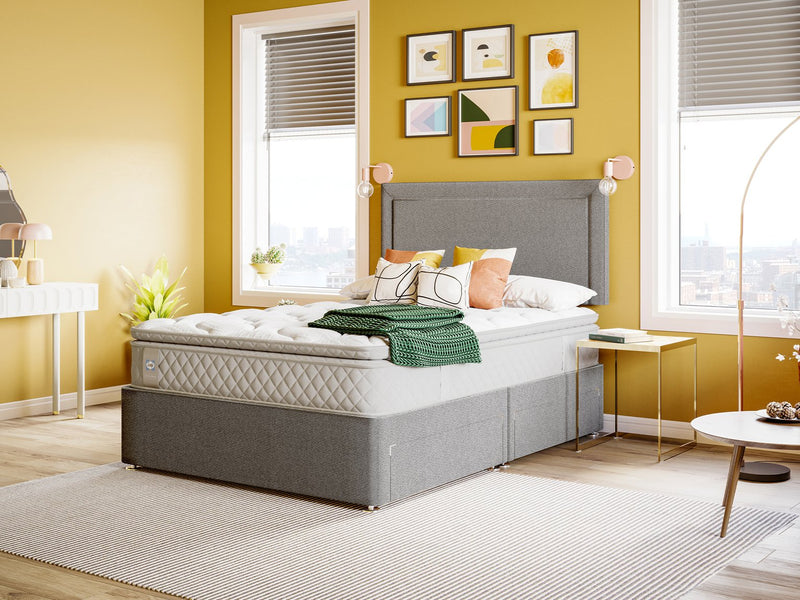 Sealy Divan Bed Grey Kingsize (British brand)