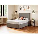 Sealy Superking Divan Bed Grey with Mattress (British brand)