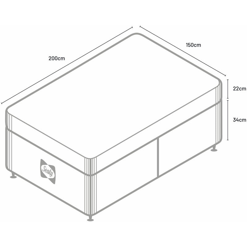 Sealy Kingsize Divan Bed Grey (British brand)
