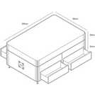 Sealy Kingsize Divan Bed with Mattress and 4 Drawers - Grey (British brand)