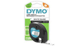 Dymo LetraTag plastic tape black and white 4m roll - British product