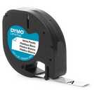Dymo LetraTag plastic tape black and white 4m roll - British product