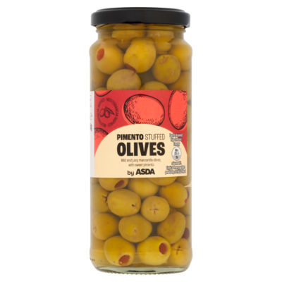 ASDA pimento stuffed green olives 340g - British product