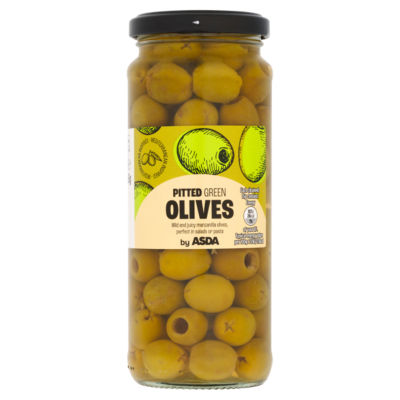 ASDA pitted manzanilla green olives 310g - British product