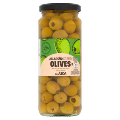 ASDA jalapeño stuffed olives 340g - British product