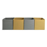 Argos Home set of 4 square storage boxes grey and yellow - British product