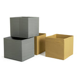 Argos Home set of 4 square storage boxes grey and yellow - British product