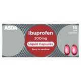 ASDA Ibuprofen 200mg Liquid Capsules 16 Soft Capsules - British product