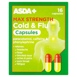 ASDA Max Strength Cold & Flu Capsules 16 capsules - British product