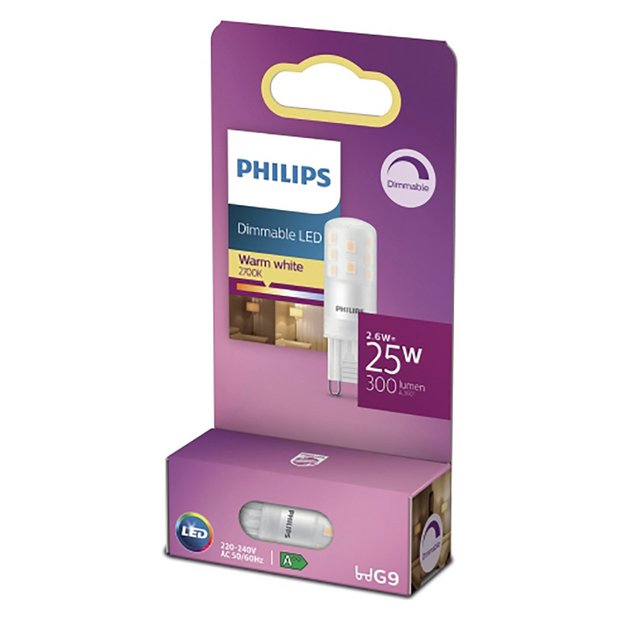 Philips LED G9 dimmable light bulb pack of 1, imported from the UK