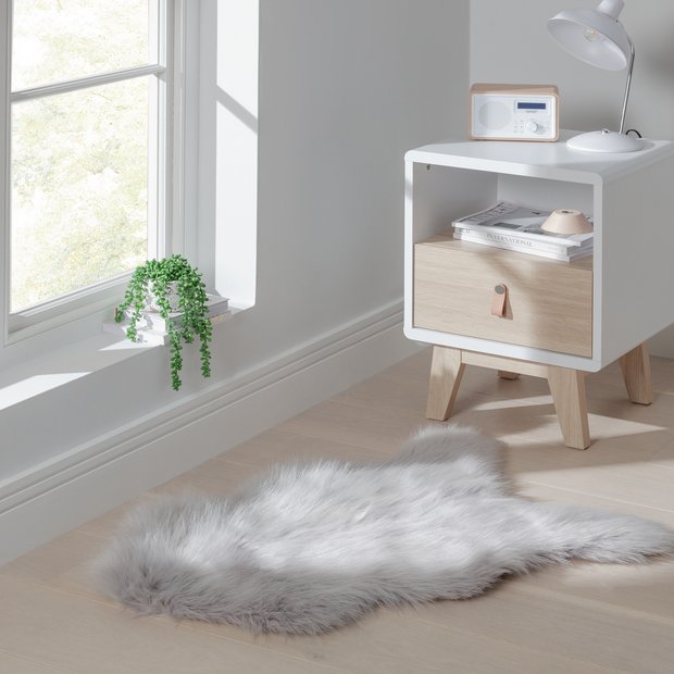 Habitat faux fur rug dove grey 60x90cm, UK version