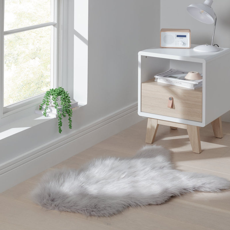 Habitat faux fur rug dove grey 60x90cm, UK version