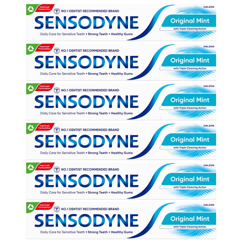 Sensodyne Original Mint toothpaste 6 x 75ml (British brand)