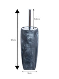 Showerdrape Grey Octavia toilet brush and holder 39cm x 10cm (British brand)